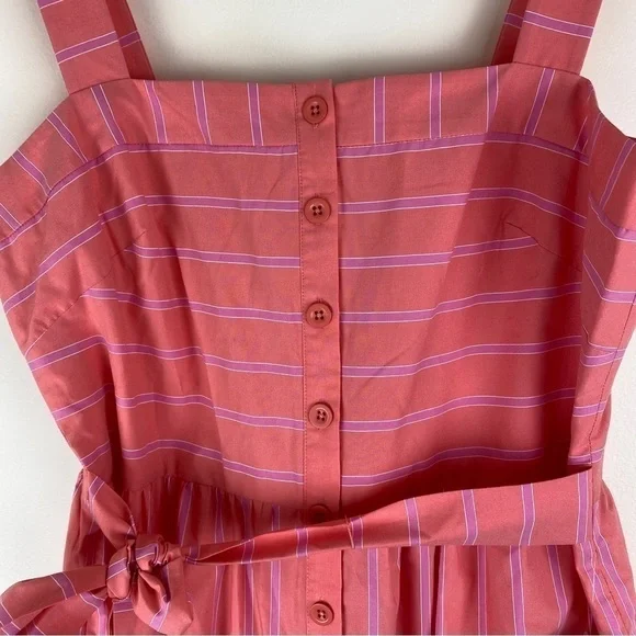 Gal Meets Glam Woman’s Midi Dress 14 Button Front Wide Strap Functioning Buttons - Picture 9 of 9